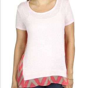 Light Pink Coral Contrast Top